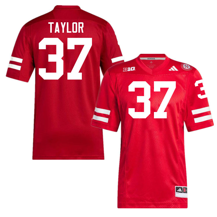 Men #37 Evan Taylor Nebraska Cornhuskers College Football Jerseys Stitched Sale-Scarlet